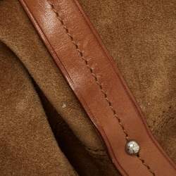 Pre Owned Ralph Lauren Brown Suede and Leather Stirrup Shoulder Bag