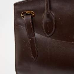 Pre Owned Ralph Lauren Dark Brown Leather Ricky 33 Tote