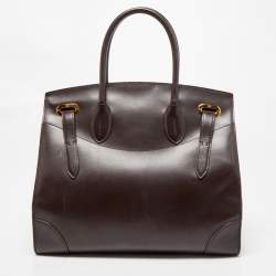 Pre Owned Ralph Lauren Dark Brown Leather Ricky 33 Tote