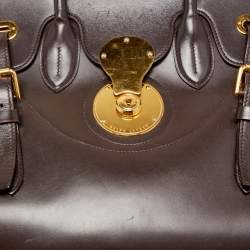 Pre Owned Ralph Lauren Dark Brown Leather Ricky 33 Tote