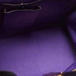 Pre Owned Ralph Lauren Black Printed Leather and Fabric Ricky 33 Tote