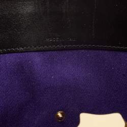 Pre Owned Ralph Lauren Black Printed Leather and Fabric Ricky 33 Tote