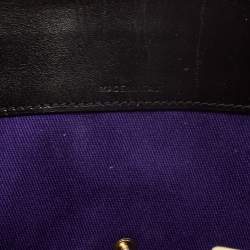 Pre Owned Ralph Lauren Black Printed Leather and Fabric Ricky 33 Tote