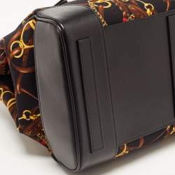Pre Owned Ralph Lauren Black Printed Leather and Fabric Ricky 33 Tote