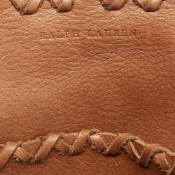 Pre Owned Ralph Lauren Brown Leather Fringe Flap Crossbody Bag