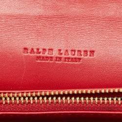 Pre Owned Ralph Lauren Red/Blue Leather Ricky Continental Wallet