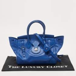 Pre Owned  Ralph Lauren Blue Leather Soft Ricky Tote