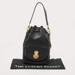 Pre Owned Ralph Lauren Black Leather Ricky Drawstring Bucket Bag
