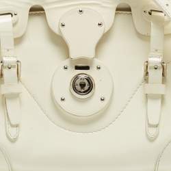 Pre Owned Ralph Lauren White Patent Leather Ricky 18 Crossbody Bag