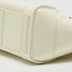 Pre Owned Ralph Lauren White Patent Leather Ricky 18 Crossbody Bag