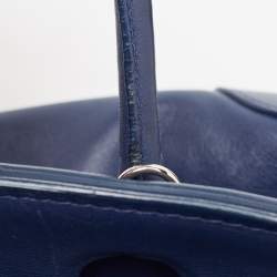 Pre Owned Ralph Lauren Dark Blue Soft Leather Ricky 33 Tote