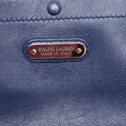 Pre Owned Ralph Lauren Dark Blue Soft Leather Ricky 33 Tote