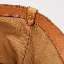 Pre Owned Ralph Lauren Multicolor Equestrian Canvas and Leather Shopper Tote