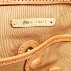 Pre Owned Ralph Lauren Multicolor Equestrian Canvas and Leather Shopper Tote
