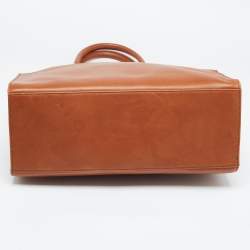 Pre Owned Ralph Lauren Cream/Tan Canvas and Leather  Shopper Tote