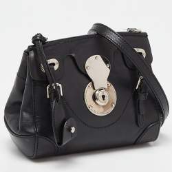 Pre Owned Ralph Lauren Black Leather Mini Ricky Tote