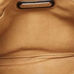 Pre Owned Ralph Lauren Black Leather Logo Embossed Flap Messenger Bag