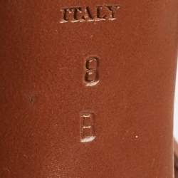 Pre Owned Ralph Lauren Brown Leather Ankle Strap Sandals 38