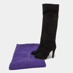 Pre Owned Ralph Lauren Black Suede Knee Length Boots Size 38