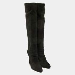 Pre Owned Ralph Lauren Black Suede Knee Length Boots Size 38