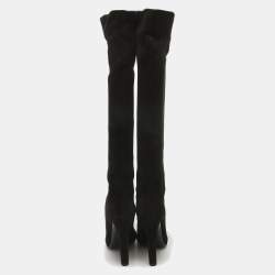 Pre Owned Ralph Lauren Black Suede Knee Length Boots Size 38