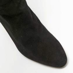 Pre Owned Ralph Lauren Black Suede Knee Length Boots Size 38