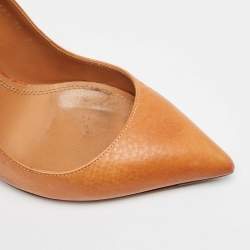 Ralph Lauren Orange Leather Pointed Toe Pumps Size 38