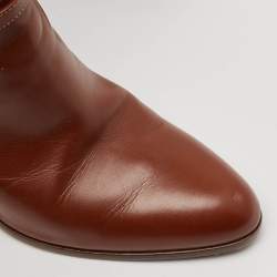 Ralph Lauren Collection Brown Leather Buckle Detail Knee Length Boots Size 39.5