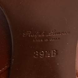 Ralph Lauren Collection Brown Leather Buckle Detail Knee Length Boots Size 39.5