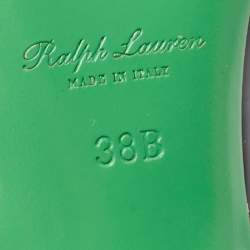 Pre Owned Ralph Lauren Navy Blue Leather Pointed Toe Slingback Pumps Size 38