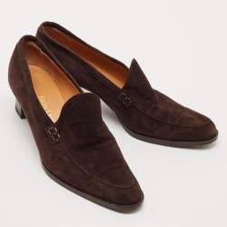 Ralph Lauren Brown Suede Loafer Pumps Size 38