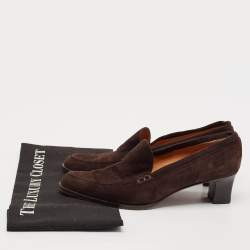 Ralph Lauren Brown Suede Loafer Pumps Size 38