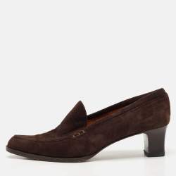 Ralph Lauren Brown Suede Loafer Pumps Size 38