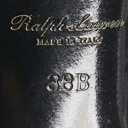 Ralph Lauren Black Patent Leather Ankle Strap  Pumps Size 38