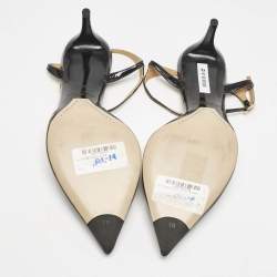 Ralph Lauren Black Patent Leather Ankle Strap  Pumps Size 38