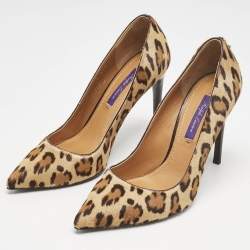 Ralph Lauren Beige Calfhair Pointed Toe Pumps Size 37.5