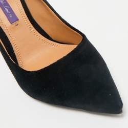 Ralph Lauren Black Velvet Pointed Toe Pumps Size 37.5