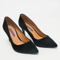 Ralph Lauren Black Velvet Pointed Toe Pumps Size 37.5
