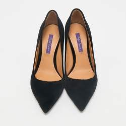 Ralph Lauren Black Velvet Pointed Toe Pumps Size 37.5