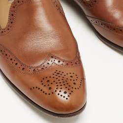 Ralph Lauren Brown Perforated Leather Quincy Loafers Size 41