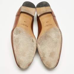 Ralph Lauren Brown Perforated Leather Quincy Loafers Size 41