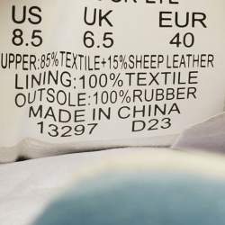 Pre Owned حذاء رياضى رالف لورين آيرز قماش وزمرد أزرق/أبيض عنق منخفض مقاس 40