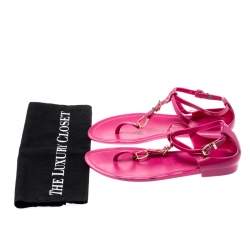 Ralph Lauren Fuschia Pink Jelly Karly Ankle Strap Sandals Size 41