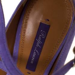 Pre Owned صندل رالف لورين بيانا سويدي لافاندر بحزام للكاحل مقاس 36