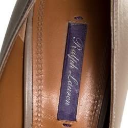 Pre Owned Ralph Lauren Beige Leather Pointed Toe Pumps Size 40