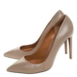 Pre Owned Ralph Lauren Beige Leather Pointed Toe Pumps Size 40