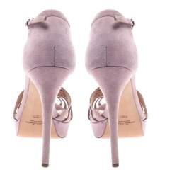 مملوكة مسبقًا Ralph Lauren Pink Suede Leather T Strap Platform Sandals Size 40