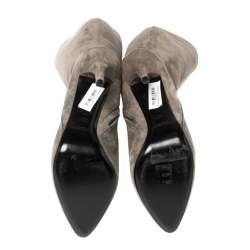 Pre Owned Ralph Lauren Grey Suede Heel High Boots Size 39