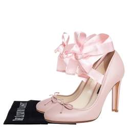 Pre Owned Ralph Lauren Pink Leather Ankle Wrap Pumps Size 36
