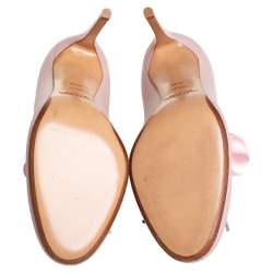 Pre Owned Ralph Lauren Pink Leather Ankle Wrap Pumps Size 36